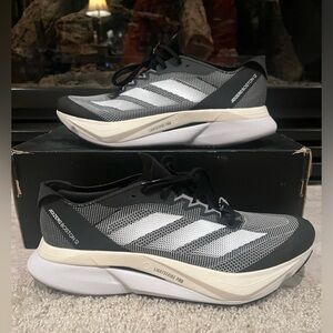 9 Women adidas Adizero Boston 12 Lightstrike PRO Running Shoes Black White 2171